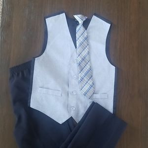 Boys size 8 vest, pant and tie set